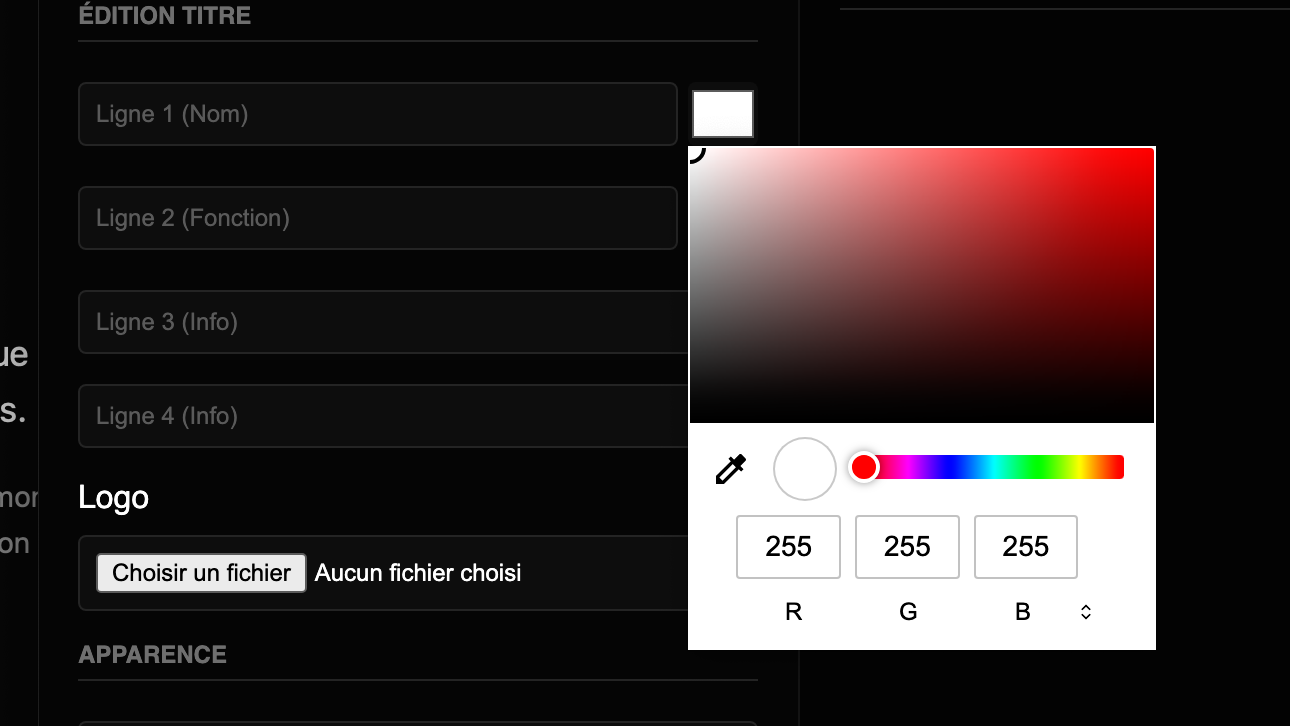 Interface de Titrage