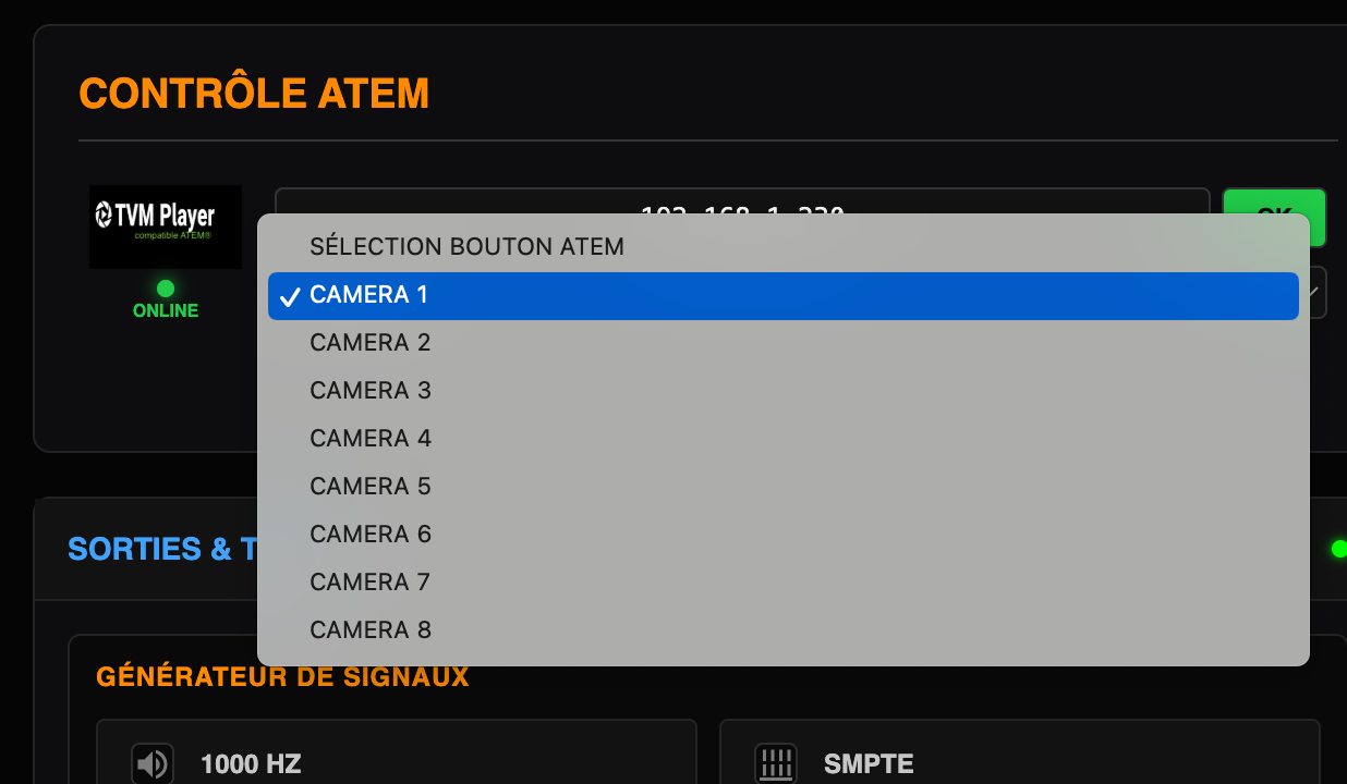 Choix du bouton take
